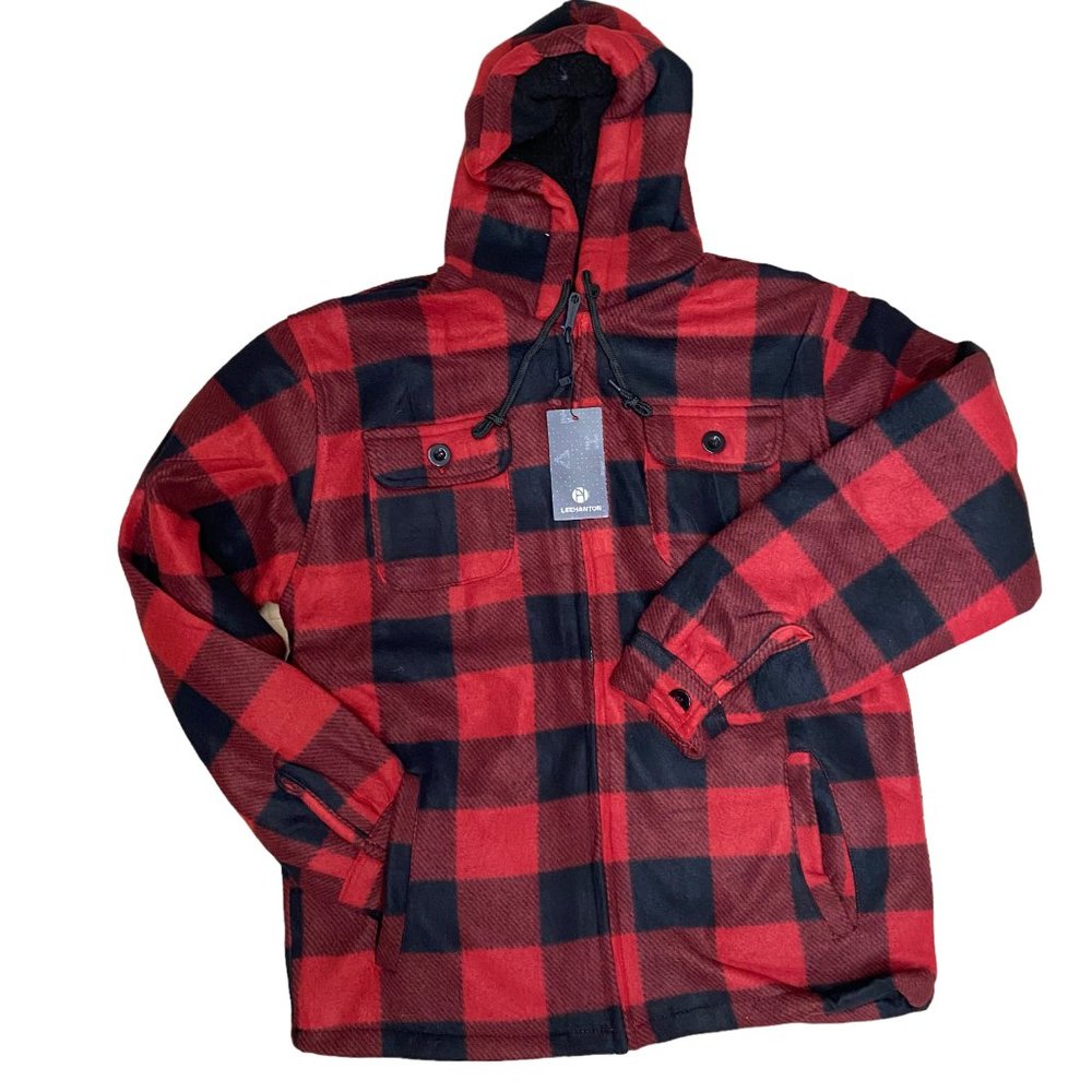 MEN'S NEW FLANNEL LIGHT JACKET IN RED